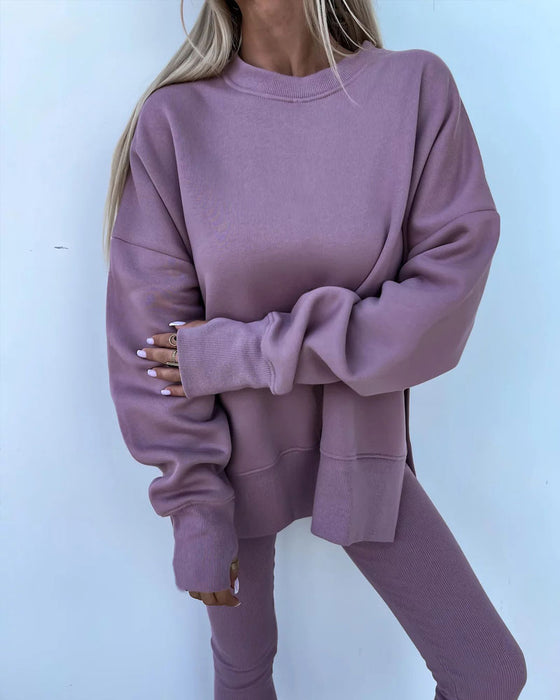 Set Slim Byxor Löst Sweatshirt