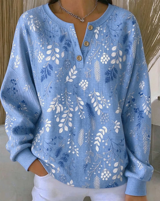Sweatshirt Vaffel Henry Krage Blommönster