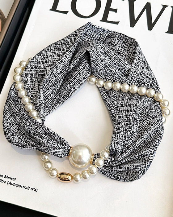 Halsband Lång Pärlprydd Silke