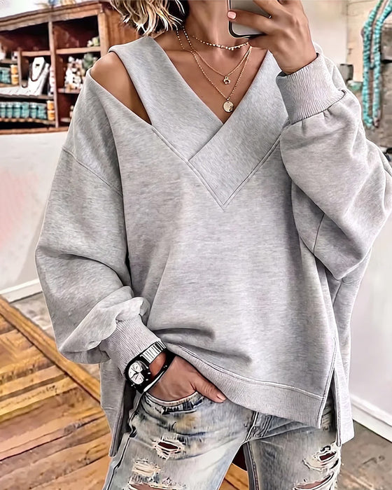 Sweatshirt V-Hals Bar Axel Asymmetrisk Slits