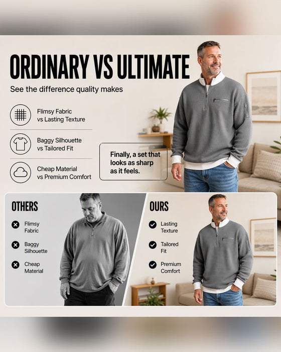 Sweatshirt Ståkrage Kontrasterande Dragkedja