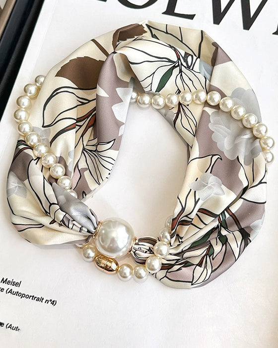 Halsband Lång Pärlprydd Silke