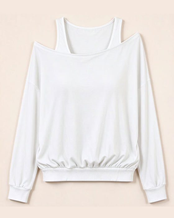 Topp Off-Shoulder Falsk Tvådelad Långärmad