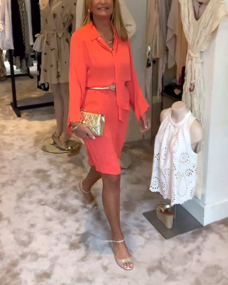 Lapel enfärgad bandklänning