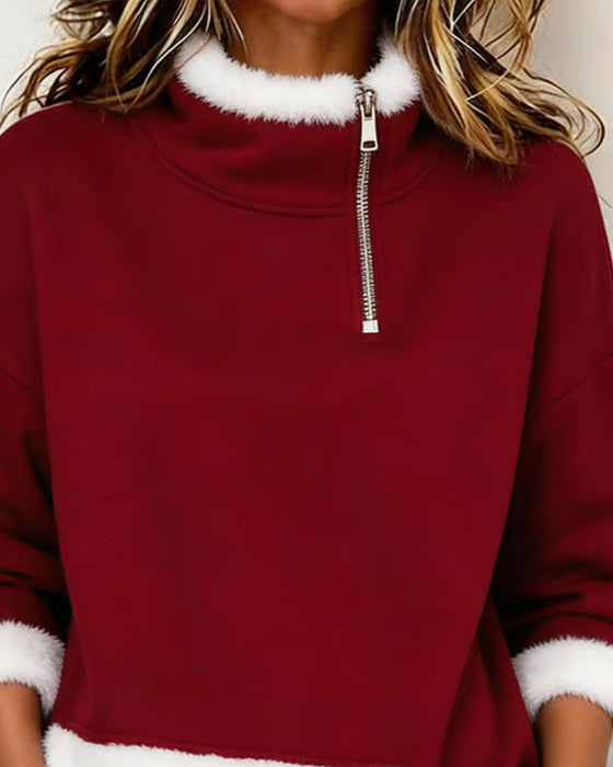 Sweatshirt Fleece Halv Dragkedja