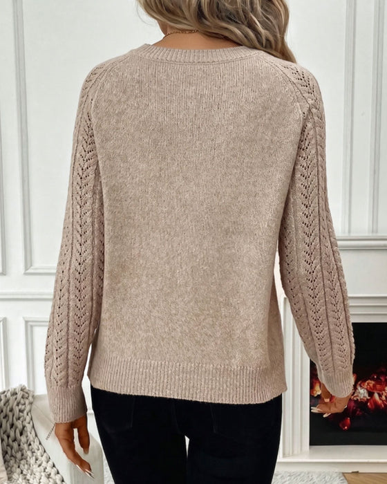 Pullover Rundhals Urholkning Mode