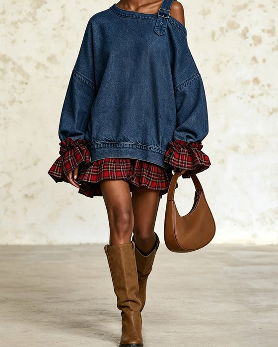 Klänning Volangärmad Enaxlad