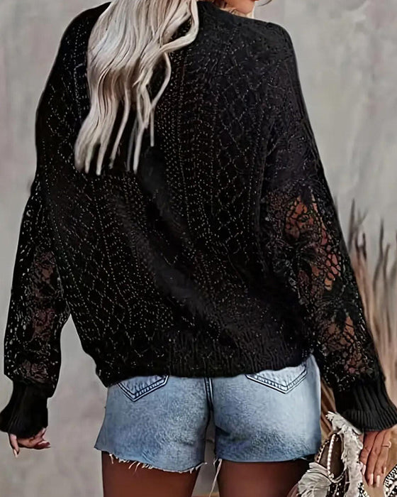 Pullover Enfärgad Rund Hals
