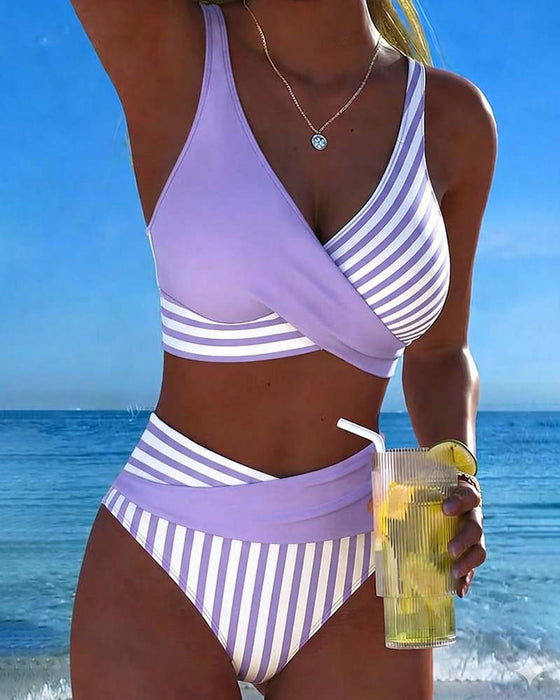 Bikini Korsrandig Tryckt