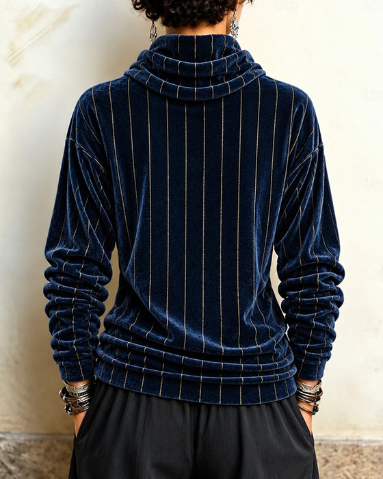 Topp Randig Cowl Neck Mode