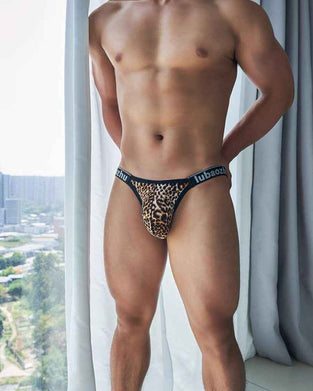 Herr-Tanga Leopardmönstrad