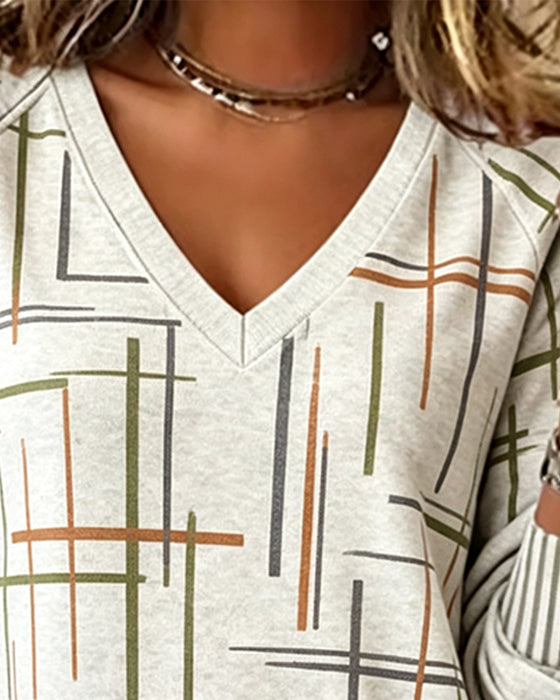 Sweatshirt V-Hals Linje Slits