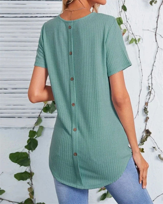Enkel enfärgad  t-shirt med enkelknäppt baksida