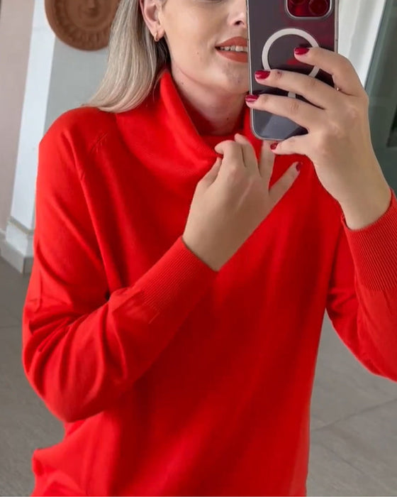 Pullover enfärgad polotröja