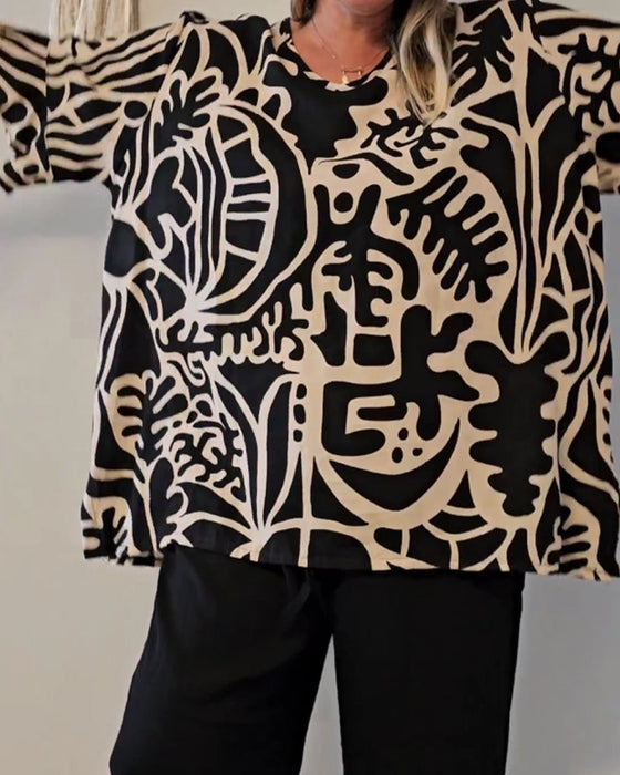 Topp med rund hals och halvärm