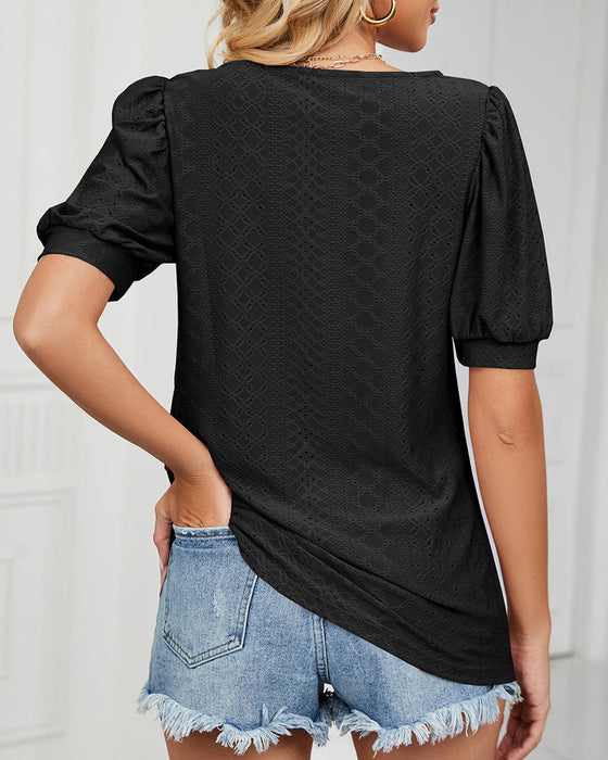 Enfärgad T-shirt med korta ärmar