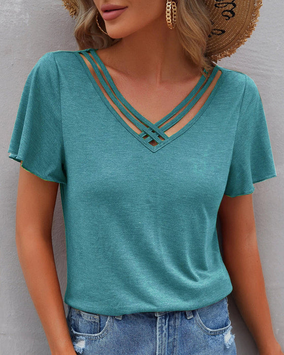 Enfärgad Cut Out T-shirt