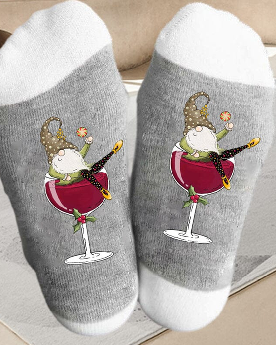 🧦Julgnom Vinglas Unisex Crew-strumpor🧦