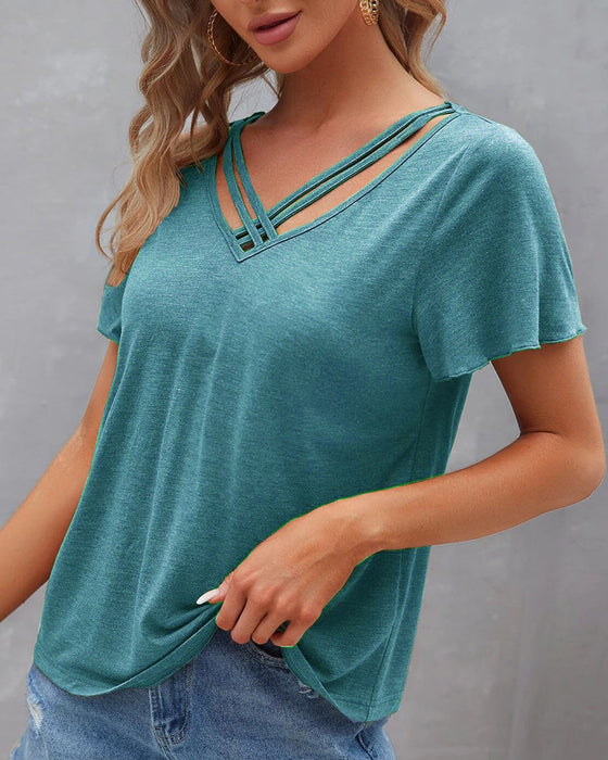 Enfärgad Cut Out T-shirt