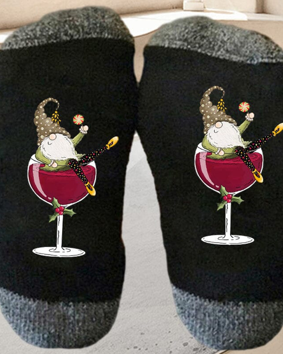 🧦Julgnom Vinglas Unisex Crew-strumpor🧦