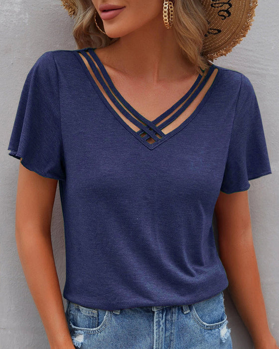 Enfärgad Cut Out T-shirt