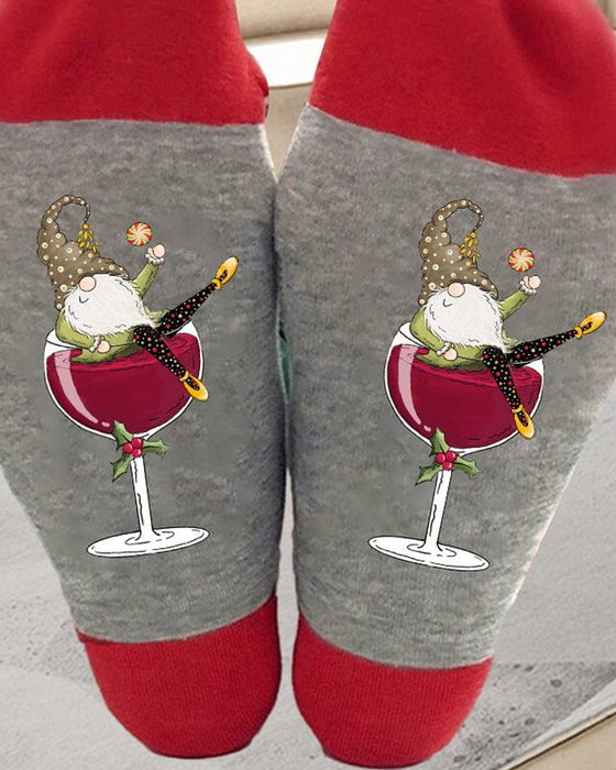 🧦Julgnom Vinglas Unisex Crew-strumpor🧦