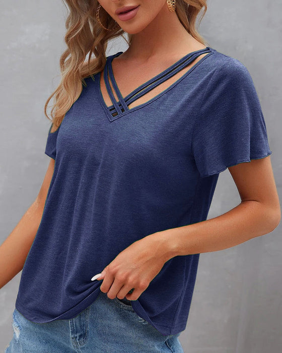 Enfärgad Cut Out T-shirt