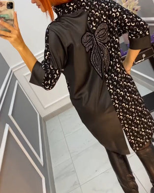 Casual klänning med fjärilstryck