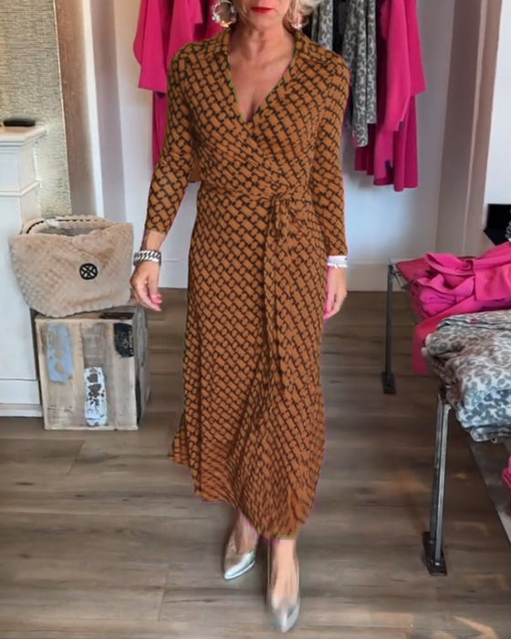 Elegant V-ringad Maxiklänning