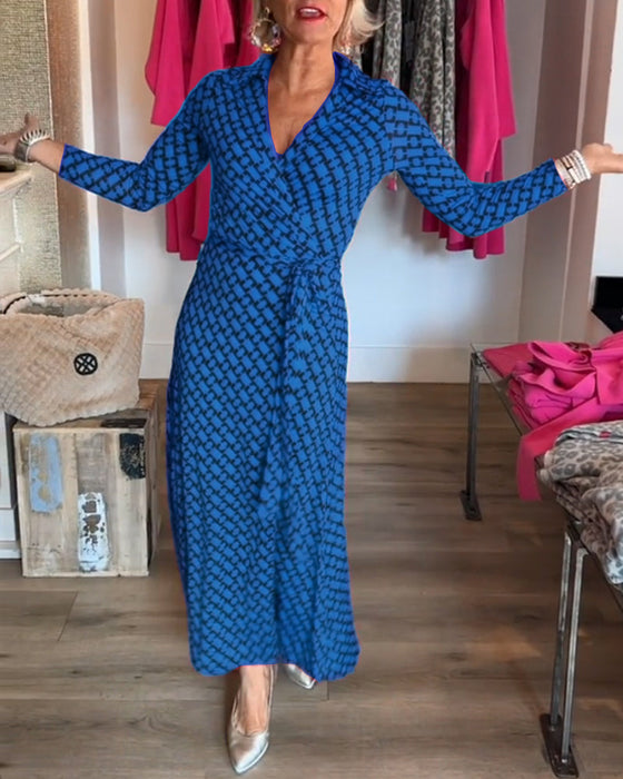 Elegant V-ringad Maxiklänning