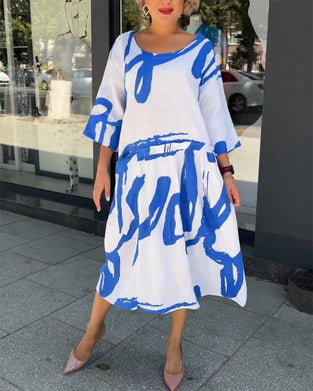 Modetryck fickklänning