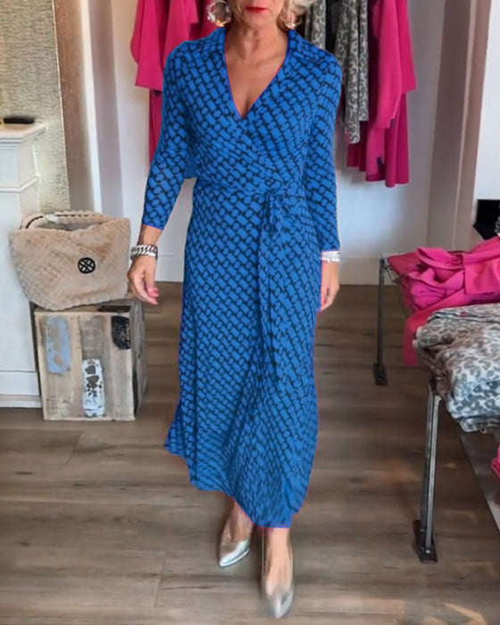 Elegant V-ringad Maxiklänning