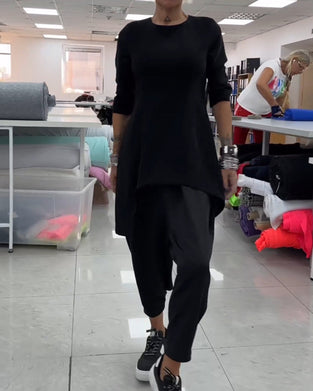 Mellanlång Tröja med rund hals