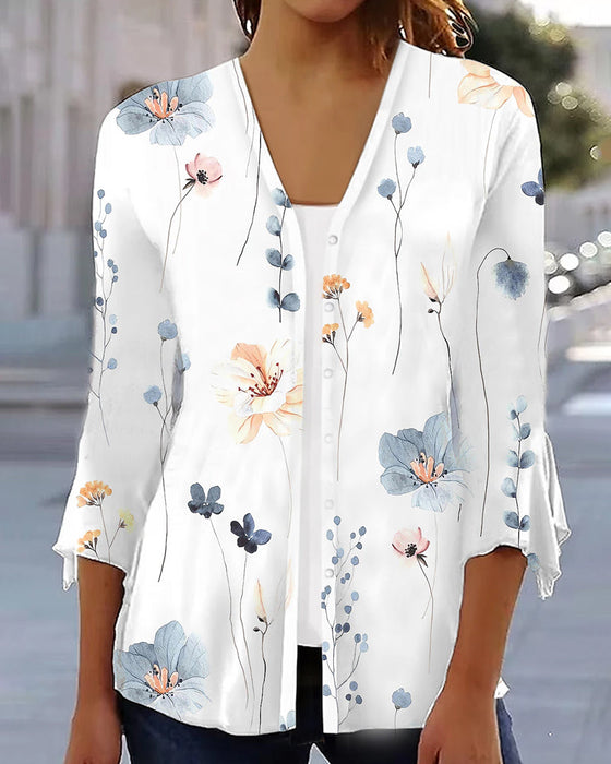 Falsk tvådelad topp med 3/4 ärm