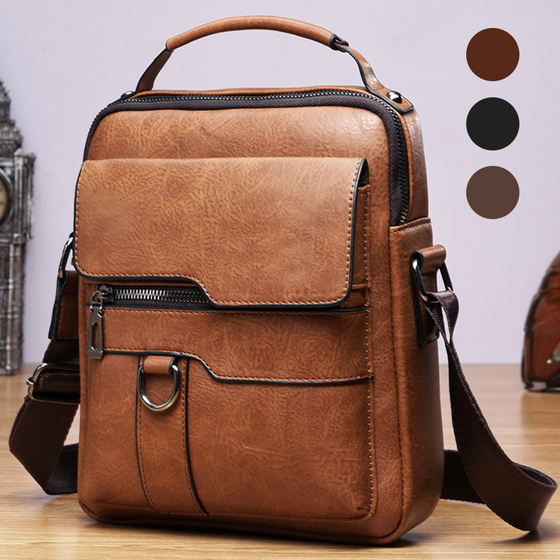 Crossbody-väska för män, axelväska, vintage