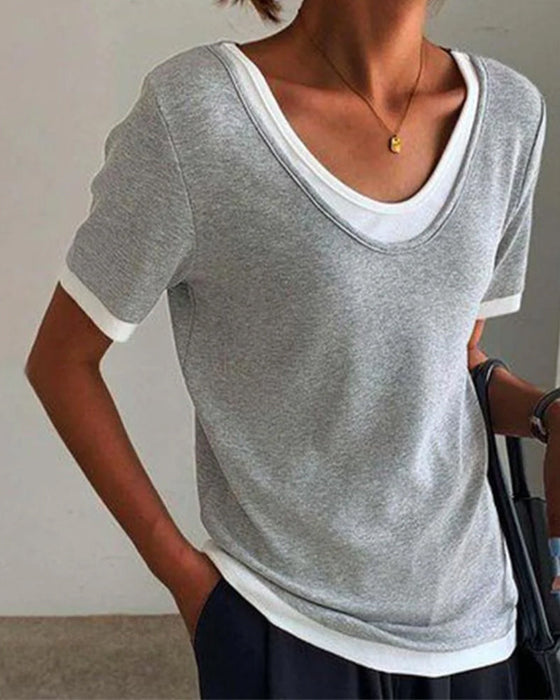 Casual enfärgade T-shirts