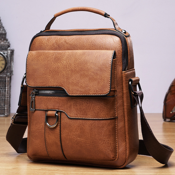 Crossbody-väska för män, axelväska, vintage
