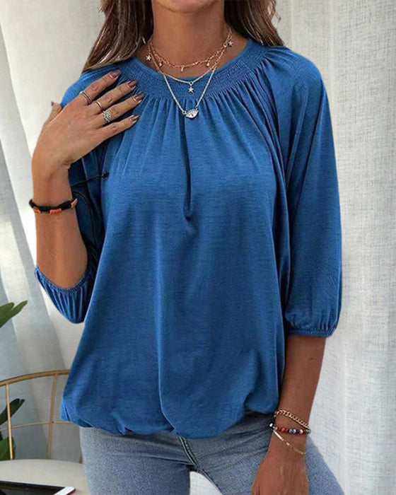 T-shirt med rund hals 3/4-ärm