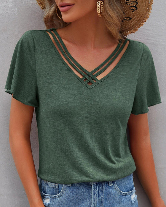 Enfärgad Cut Out T-shirt