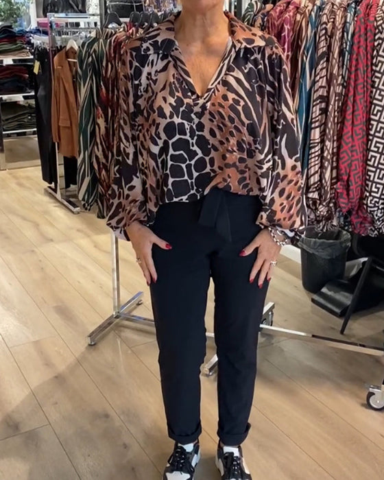 Lös topp med leopardmönster
