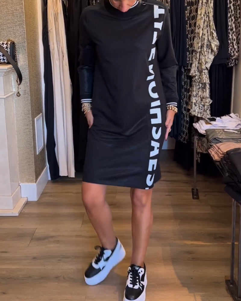 Fritidsklänning med bokstavstryck