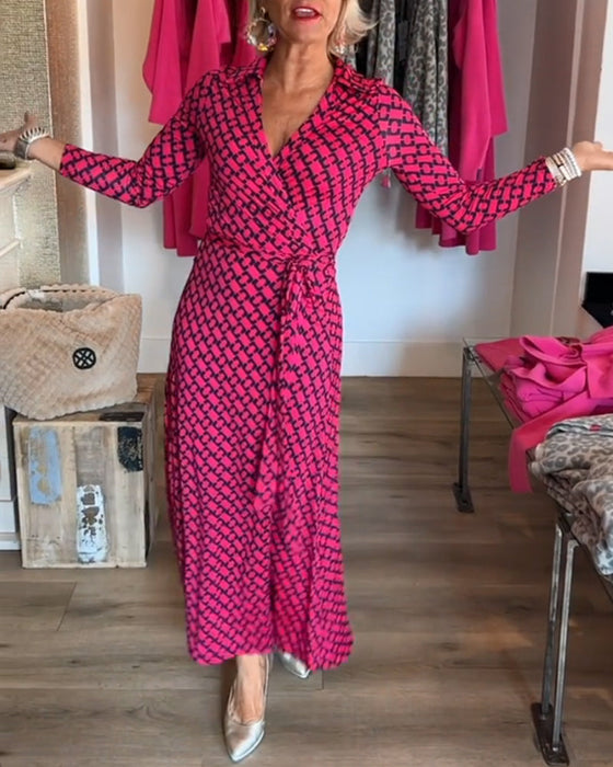 Elegant V-ringad Maxiklänning