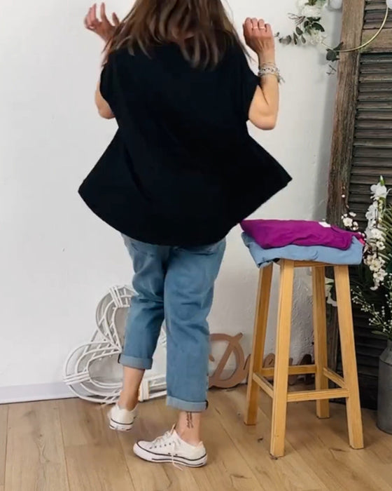 T-shirt med rund nacke och korta ärmar