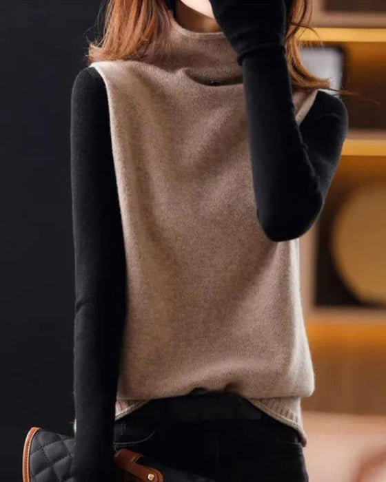 Turtleneck Tröja med färgblock