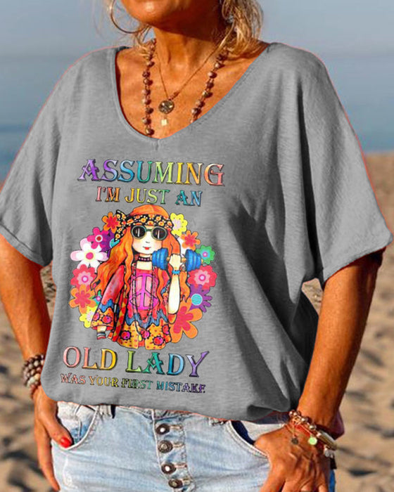 V-ringad kortärmad t-shirt