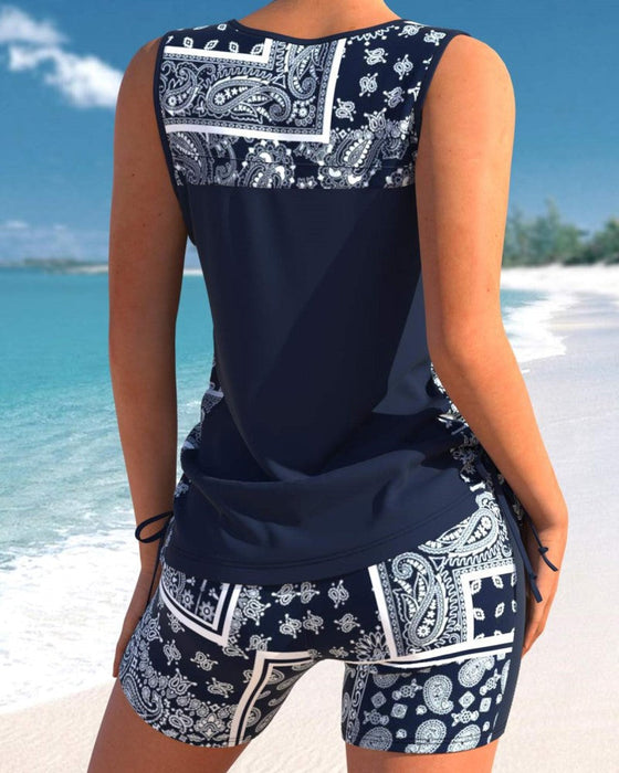 Tankini med tryckt mönster