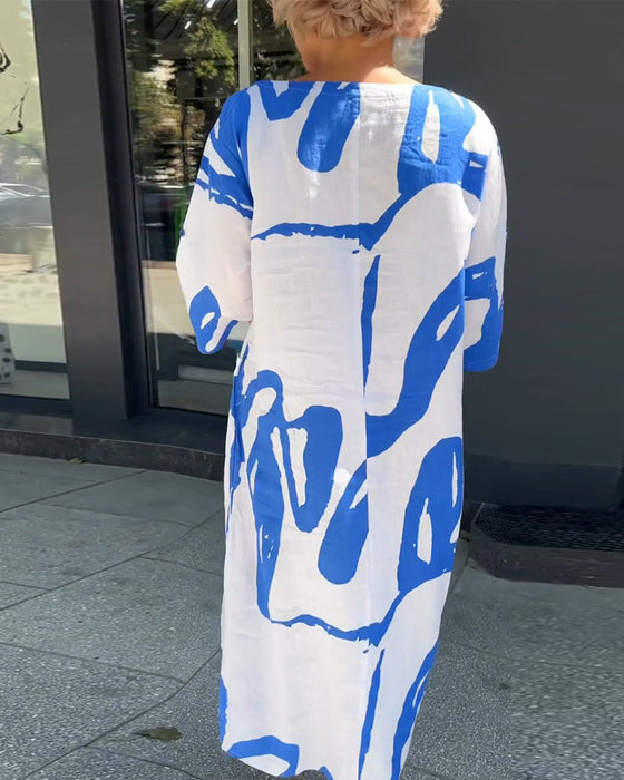 Modetryck fickklänning