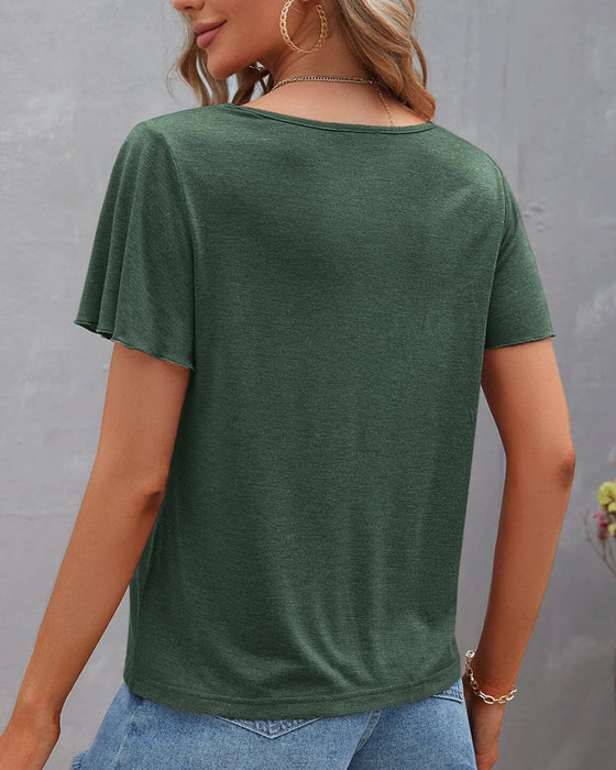 Enfärgad Cut Out T-shirt