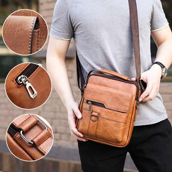 Crossbody-väska för män, axelväska, vintage