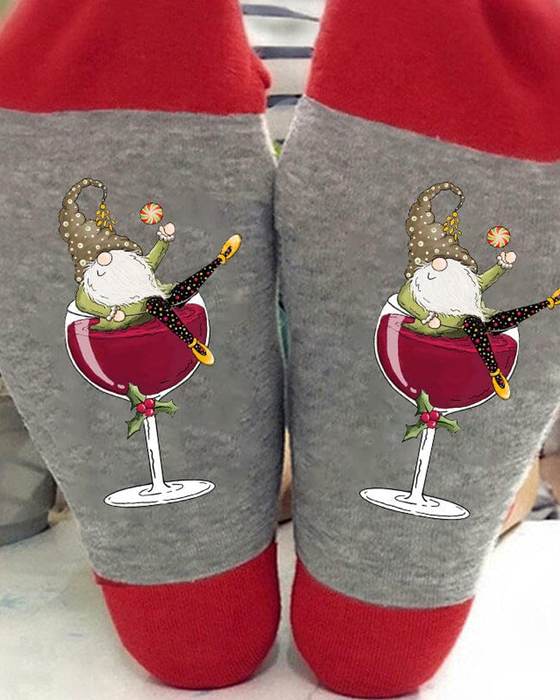 🧦Julgnom Vinglas Unisex Crew-strumpor🧦